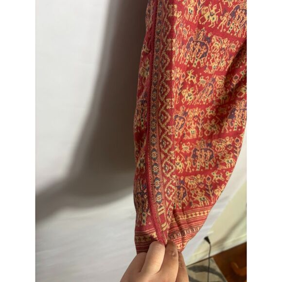 Peruvian Connection Skirt Women's Medium Pink Elephant Print Pima Cotton Knit - Picture 3 of 5